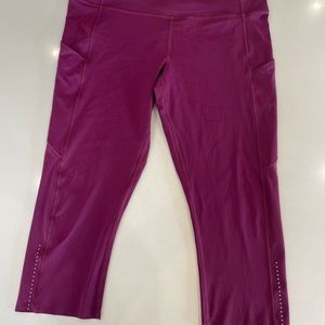 Lululemon Fast and Free Crop Leggings 19inch In Berry